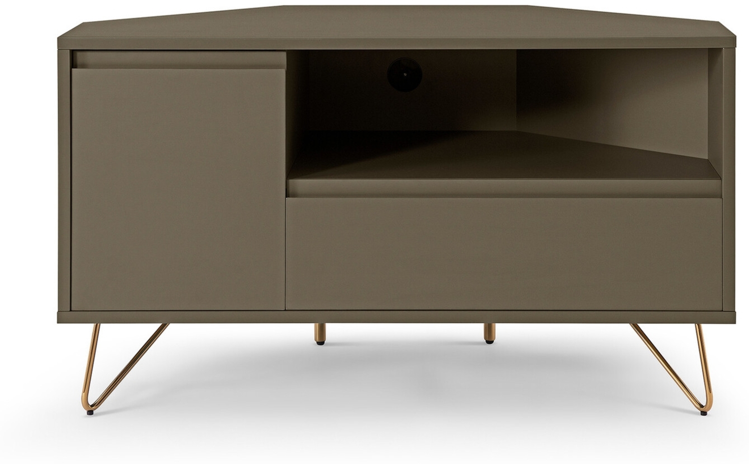 TV-Board Lowboard mit Schublade Klapptisch und Offenes Fach Grau Bild 1