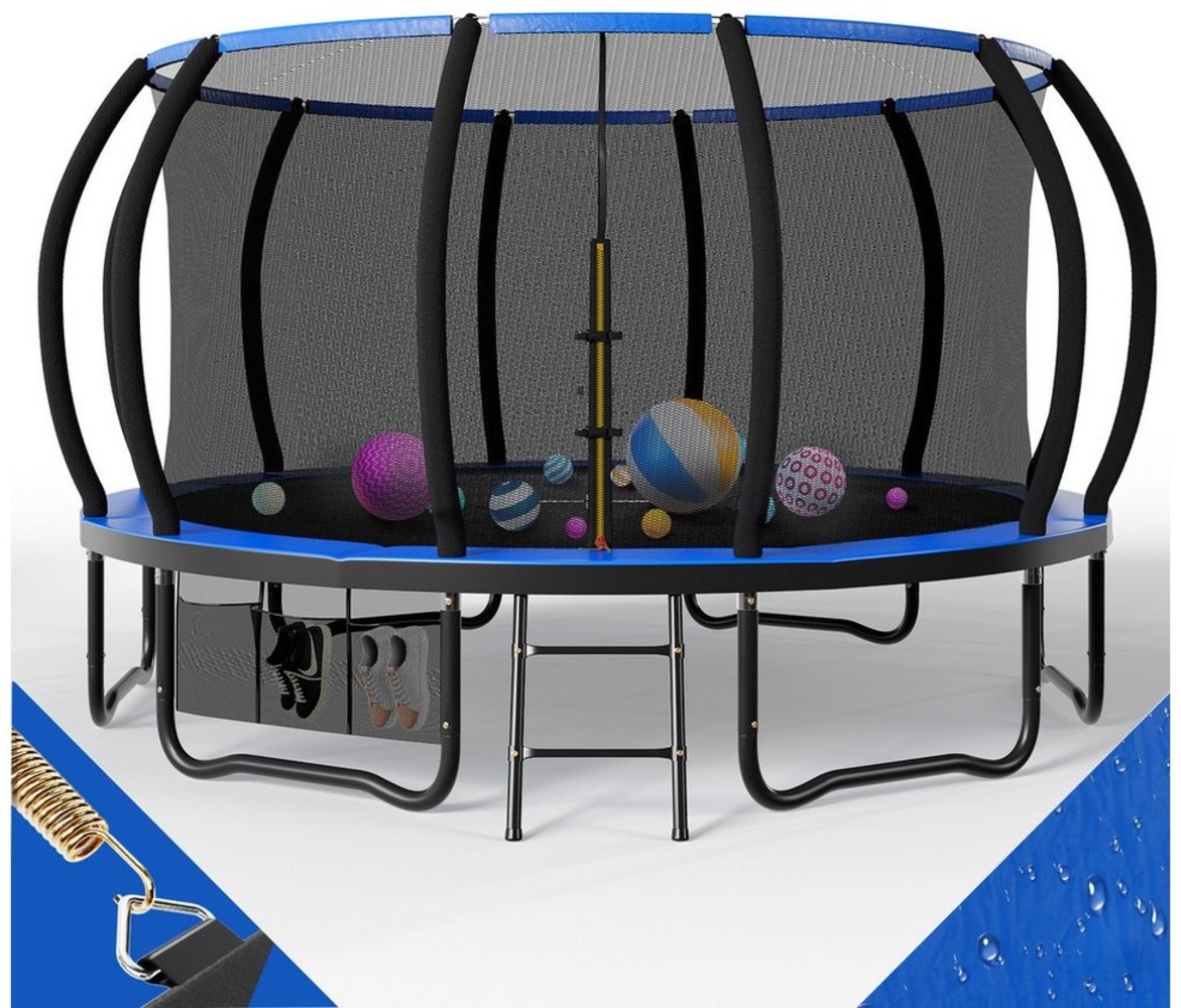 GUNJI Gartentrampolin Trampolin Ø228/305cm,Kindertrampolin Gewicht 150 kg, Ø366/427cm outdoor trampolin mit Sicherheitsnetz und Leiter,Sprungtuch Bild 1