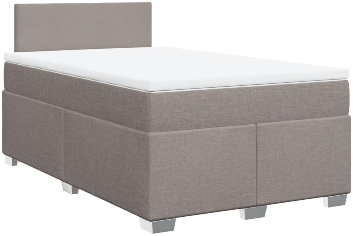 vidaXL Boxspringbett mit Matratze Taupe 120x200 cm Stoff 3285852 Bild 1