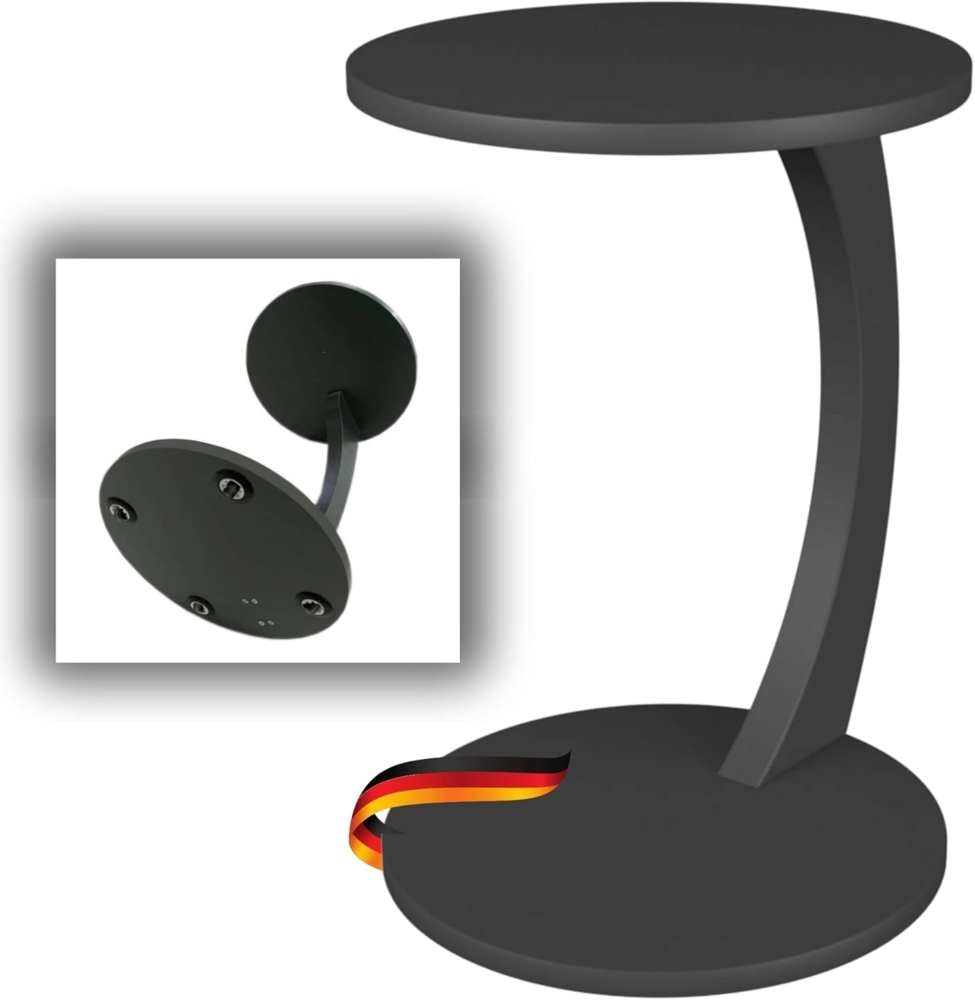 DELUKE® Beistelltisch mit Rollen BEKO - Holzplatte Sofatisch mit Rollen mobiler Kaffeetisch Nachttisch Betttisch Wohnzimmertisch Laptoptisch Grau Bild 1