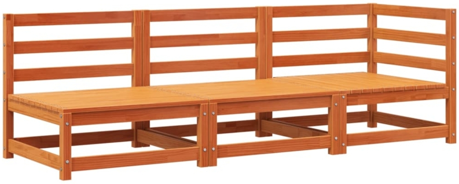 vidaXL Gartensofa 3-Sitzer Wachsbraun Massivholz Kiefer 837953 Bild 1