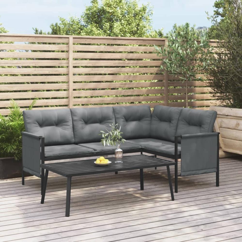 vidaXL 2-tlg. Garten-Lounge-Set Anthrazit Stahl Bild 1