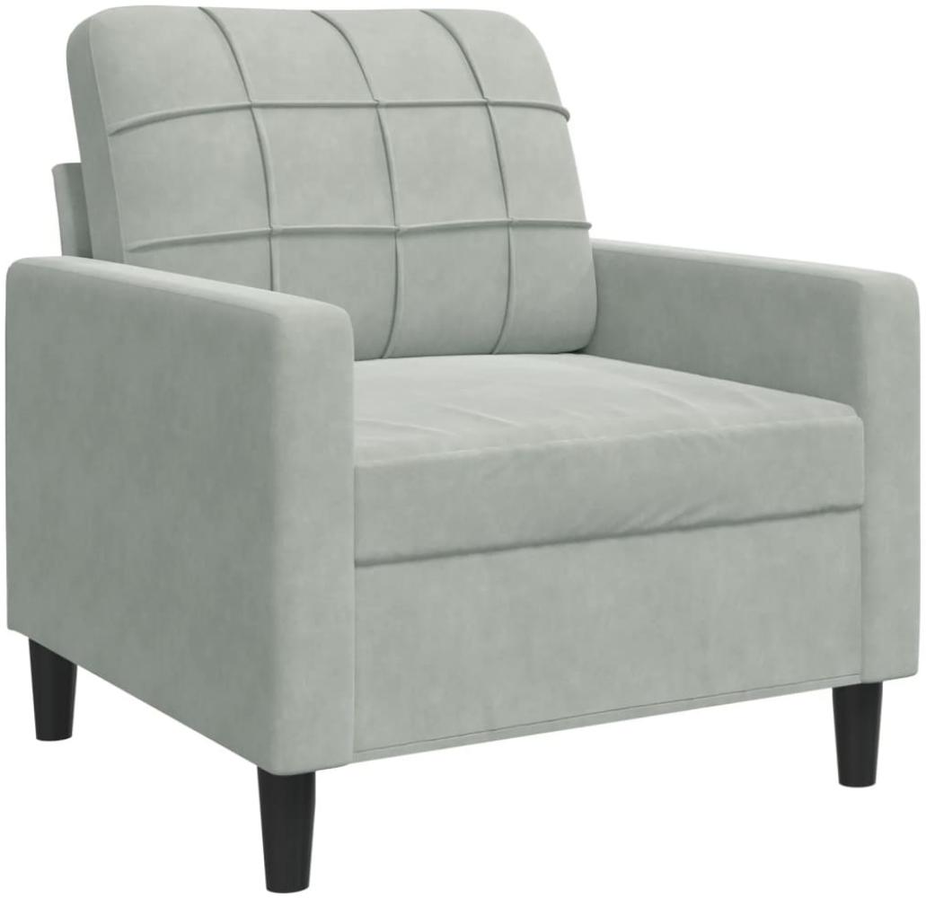 vidaXL Sessel Hellgrau 60 cm Samt 4007604 Bild 1