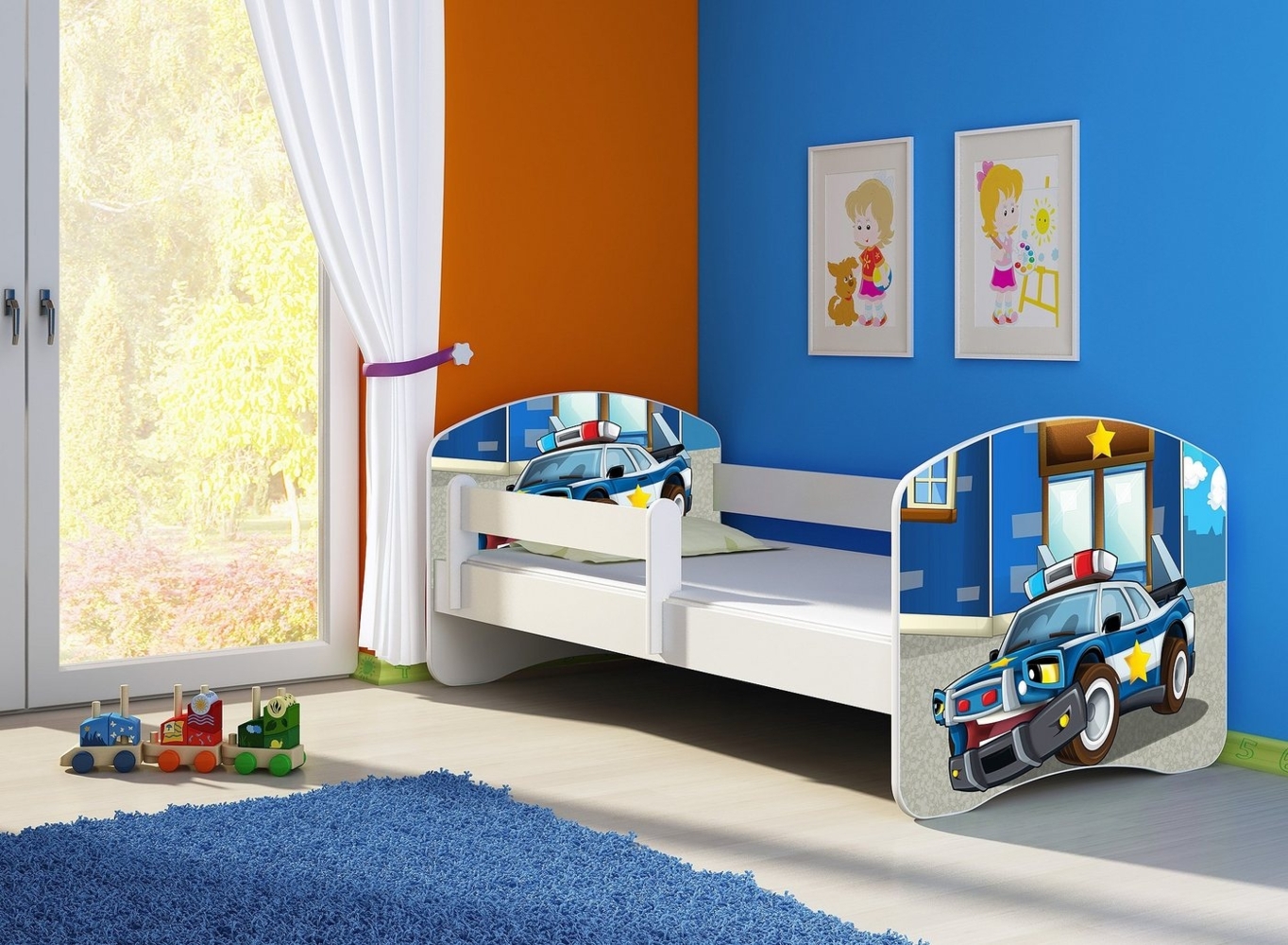 Clamaro Kinderbett (Kinderbett, Babybett 70x140, 80x160, 80x180cm Juniorbett, Kind, Motiv, Schublade CLAMARO) Bild 1