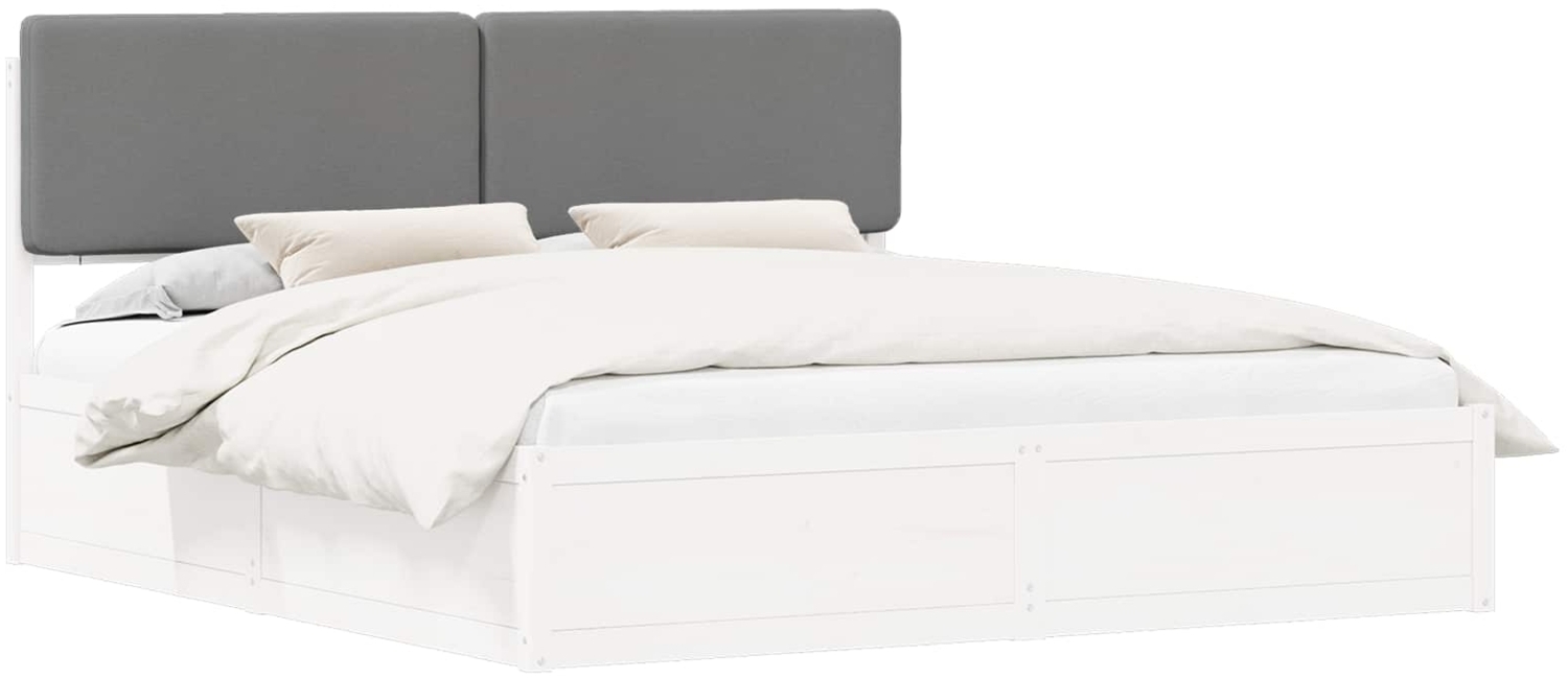 vidaXL Bettgestell mit gepolstertem Kopfteil Hellgrau 200 x 200 cm 3398143 Bild 1