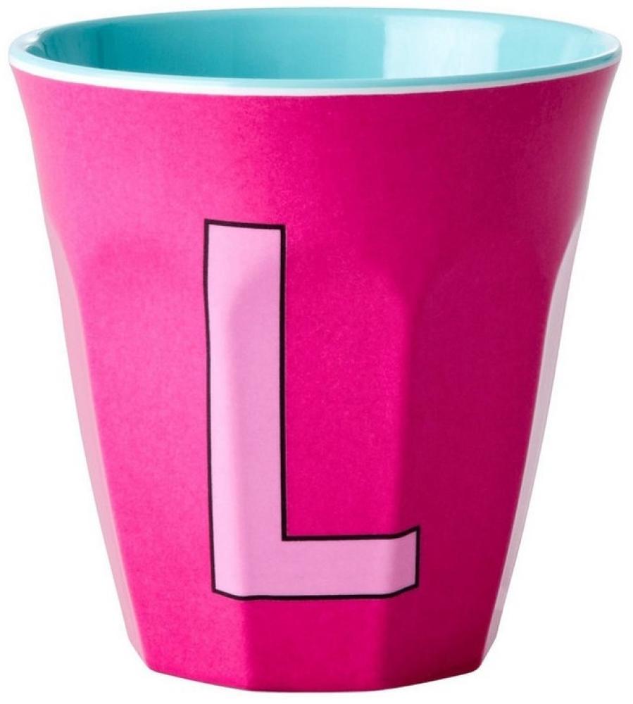 Rice Two Tone Fuchsia Melamin Becher Buchstabe L Bild 1