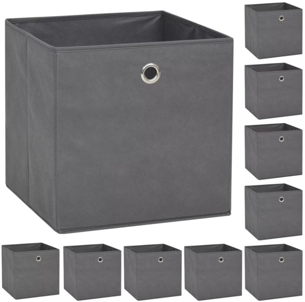 vidaXL Aufbewahrungsboxen 10 Stk. Vliesstoff 32 x 32 x 32 cm Grau 245748 Bild 1