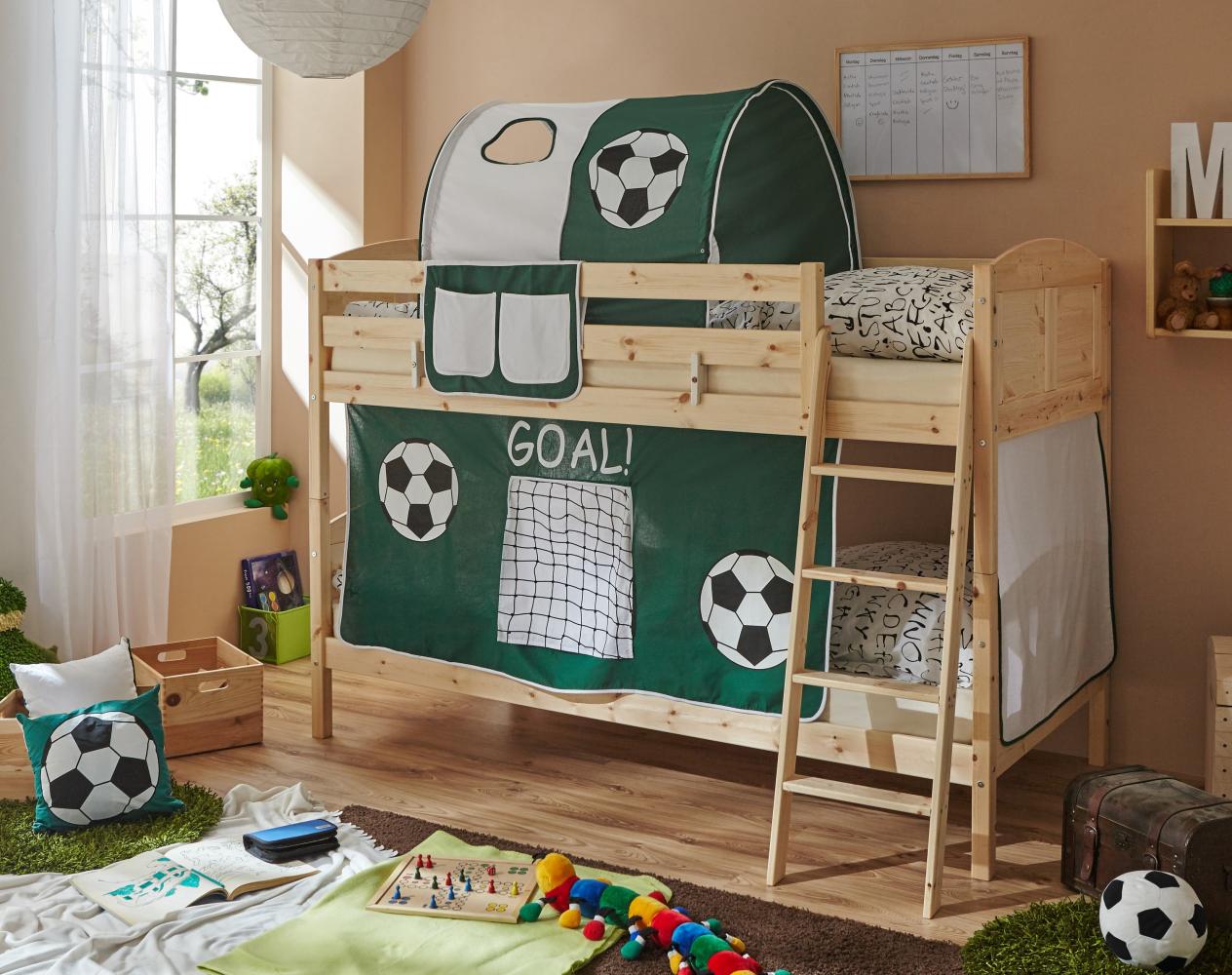 Etagenbett \"Erni Country\" 90x200 Kiefer massiv natur - Goal Bild 1