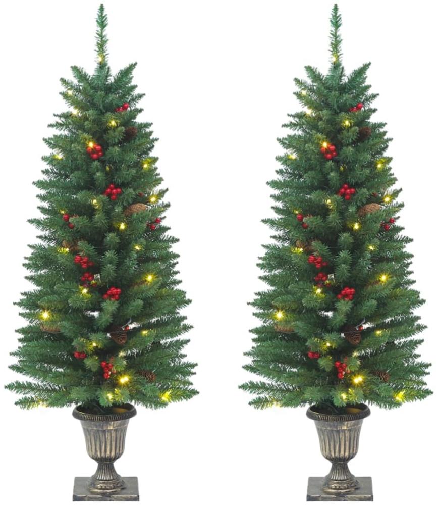 vidaXL Künstliche Weihnachtsbäume 2 Stk. 100 LEDs Grün 120 cm 357770 Bild 1