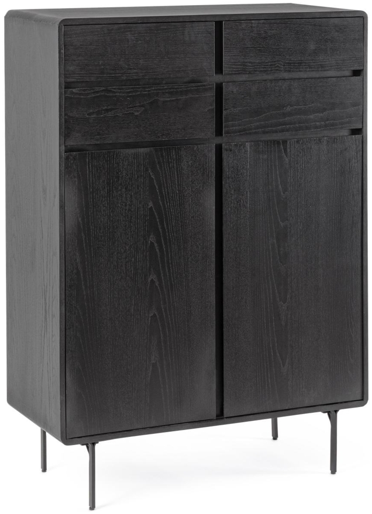 Highboard Widald aus Eschenholz, Schwarz Bild 1