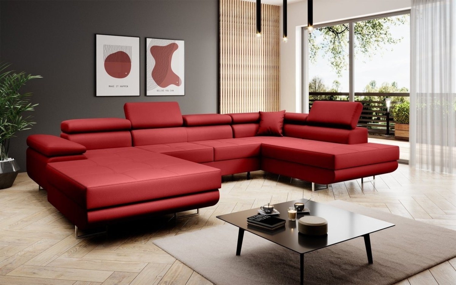 Luxusbetten24 Schlafsofa Designer Sofa Lago, mit Stauraum und Schlaffunktion Bild 1