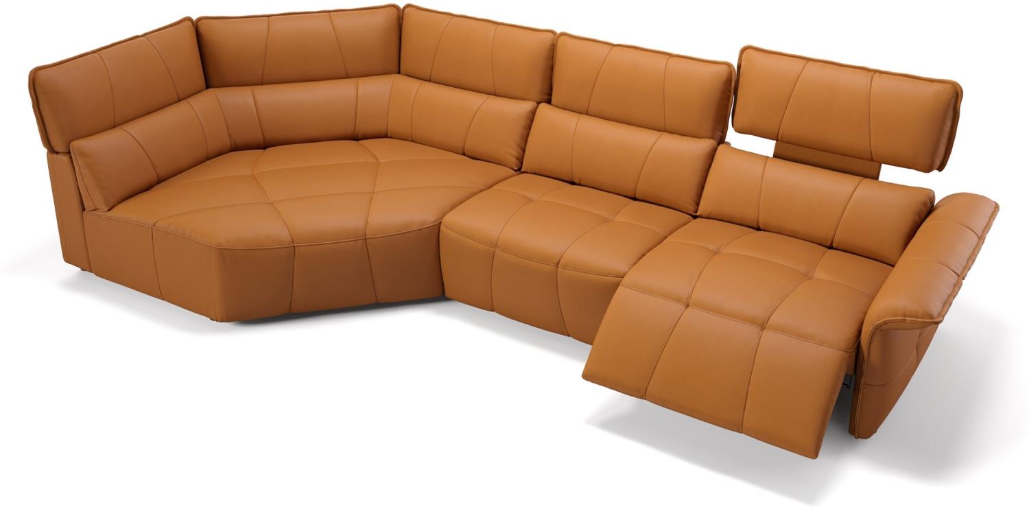 Sofanella Ecksofa ADRIA Eckcocuh Ledercouch italienisch in Cognac Bild 1