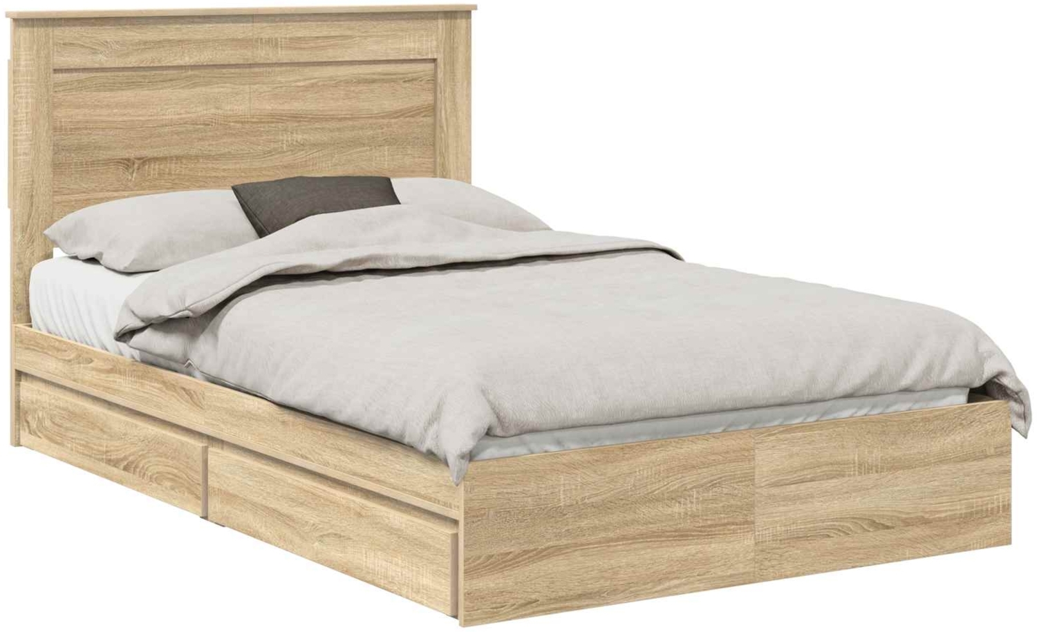 vidaXL Aufbewahrungsbett Sonoma-Eiche 120x190 cm Holzwerkstoff 3410255 Bild 1