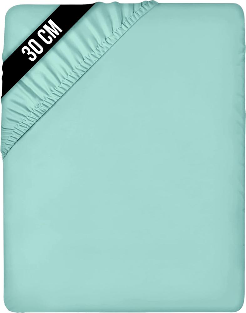 Utopia Bedding - Spannbettlaken 140x200 cm - Spa Blau - Gebürstete Mikrofaser Spannbetttuch - 30 cm Tiefe Tasche Bild 1