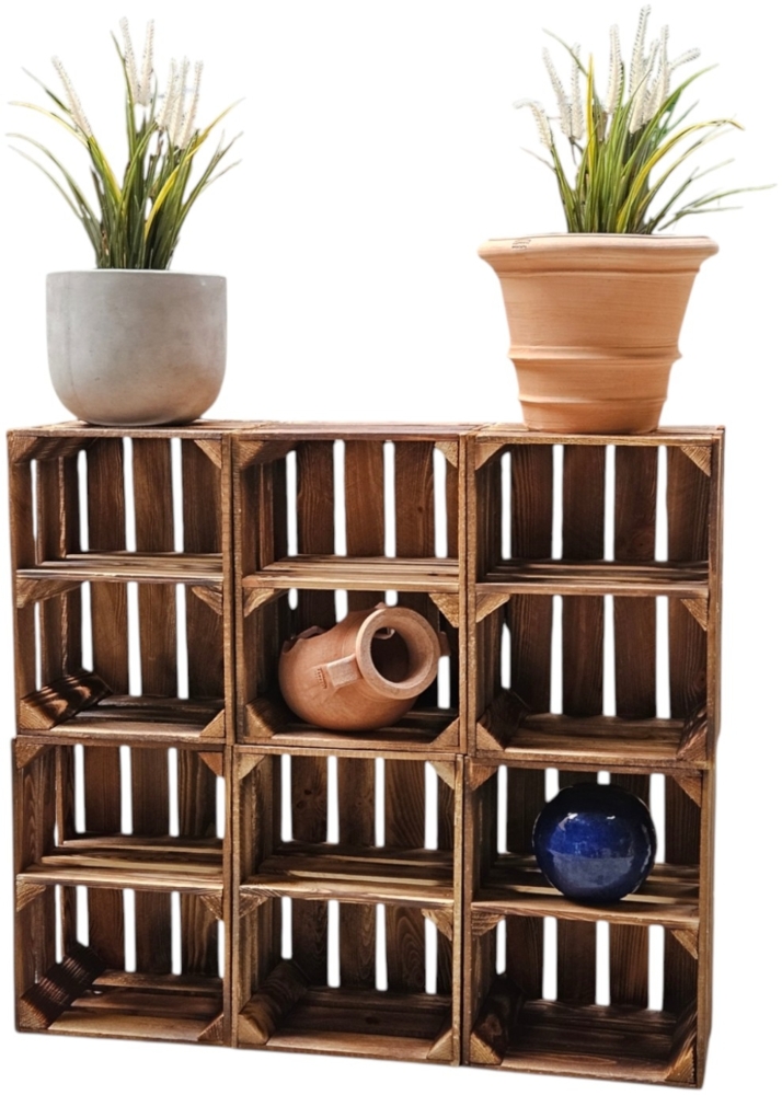 Holzkisten Vintage Geflammt 50 x 40 x 30cm Ablage 6er Set Bild 1