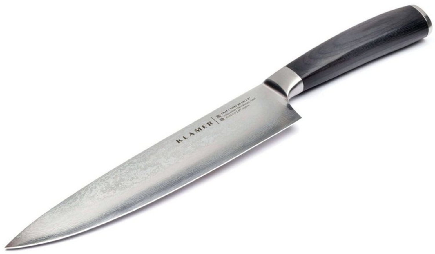 KLAMER Damastmesser Chefmesser 20cm, extra scharfes Küchenmesser, echter japanischer Dama…, 67-Lagen Damaststahl, 61 HRC, 13° Schnittwinkel Bild 1