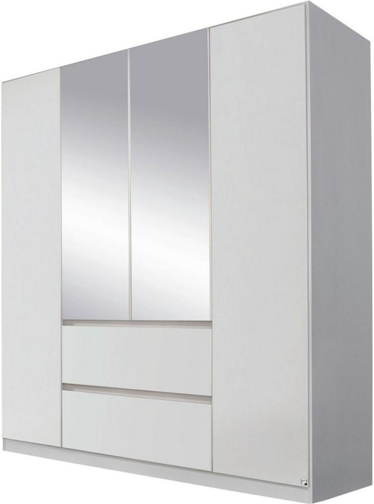 Kleiderschrank MAINZ Schrank weiß mit Spiegel 181x210 cm Bild 1