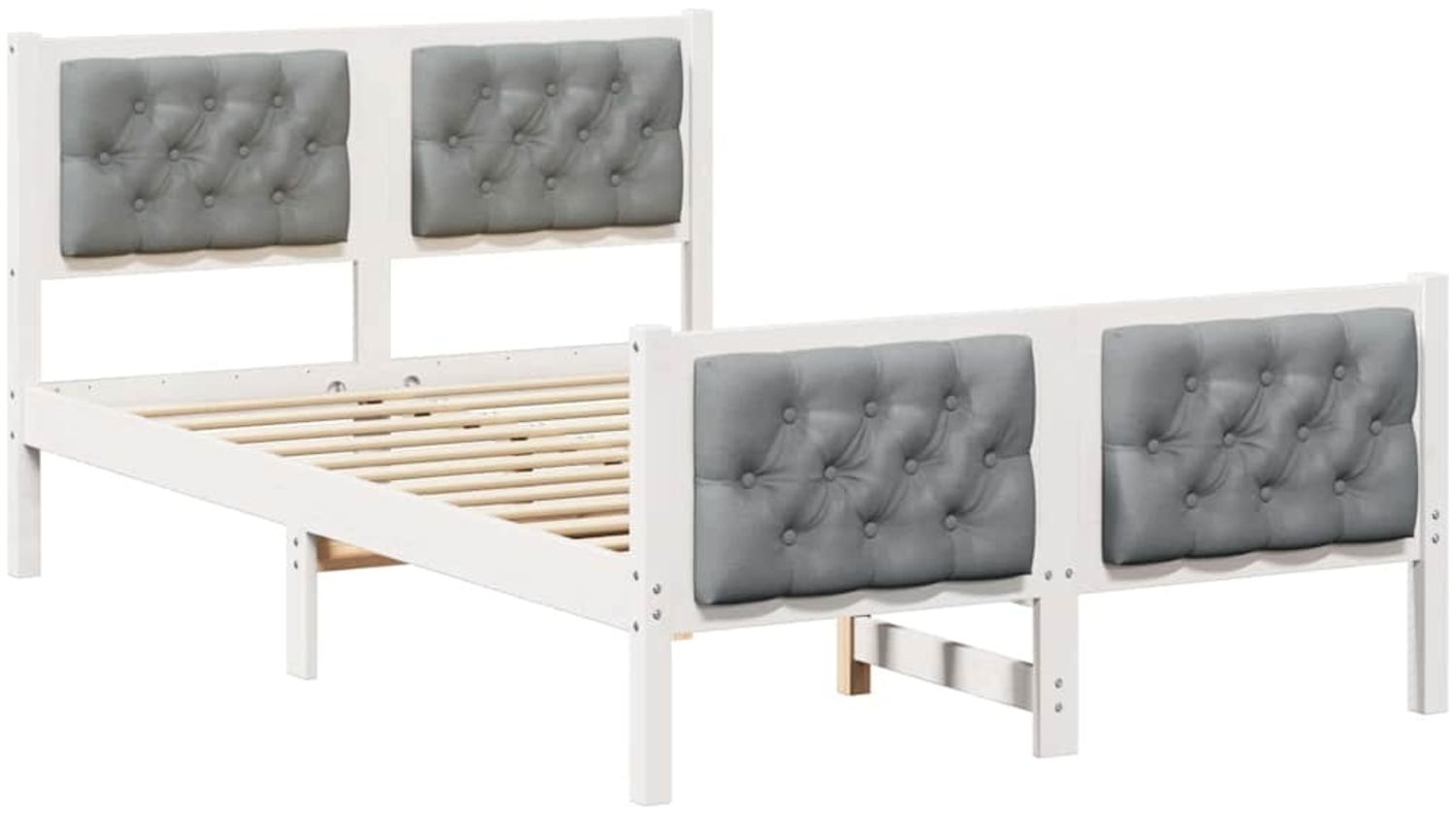 vidaXL Bettrahmen Hellgrau 120 x 200 cm Massives Kiefernholz 878403 Bild 1