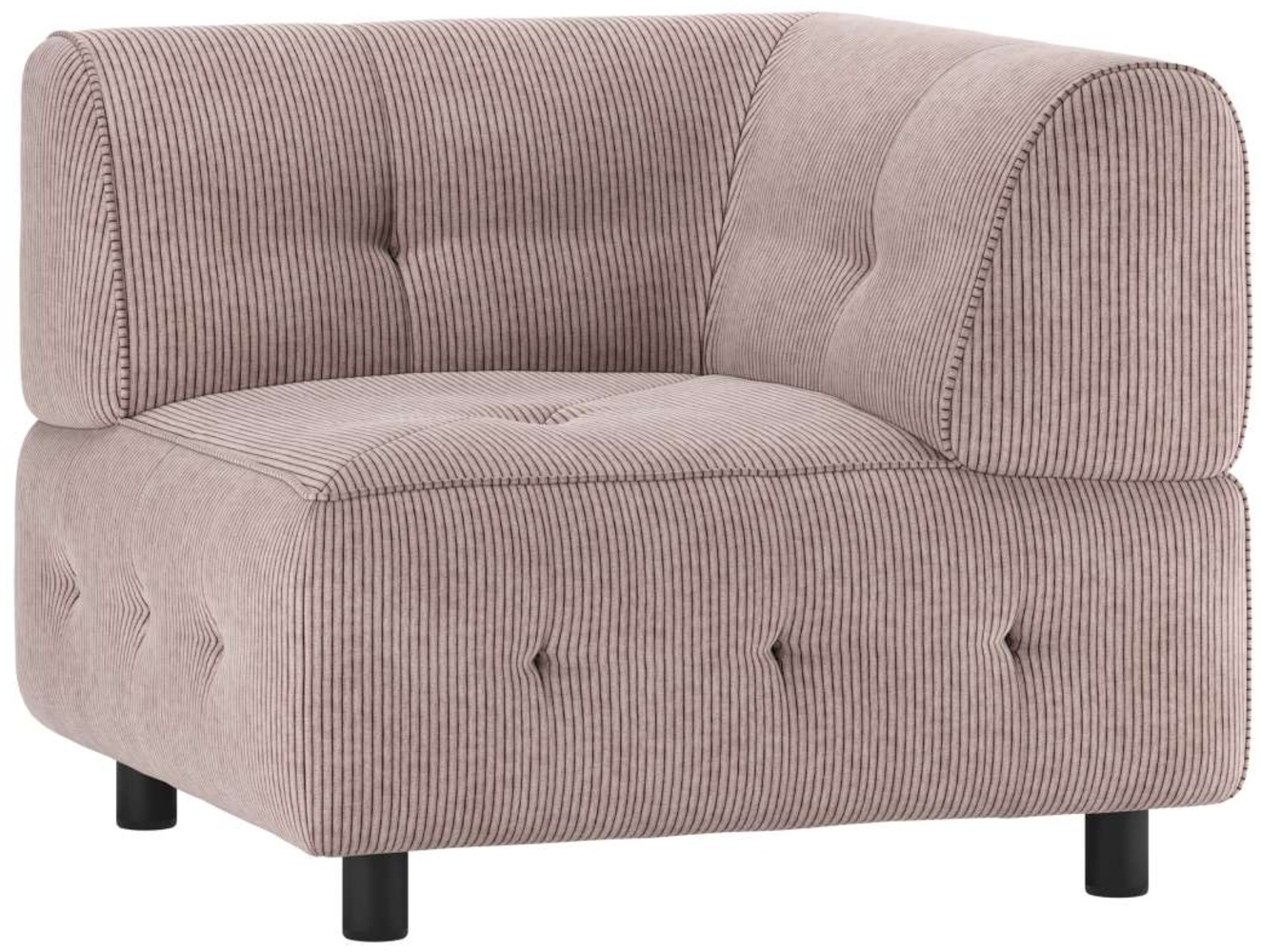 Modulsofa Louis Eck-Element aus Rippstoff, Rosa Bild 1