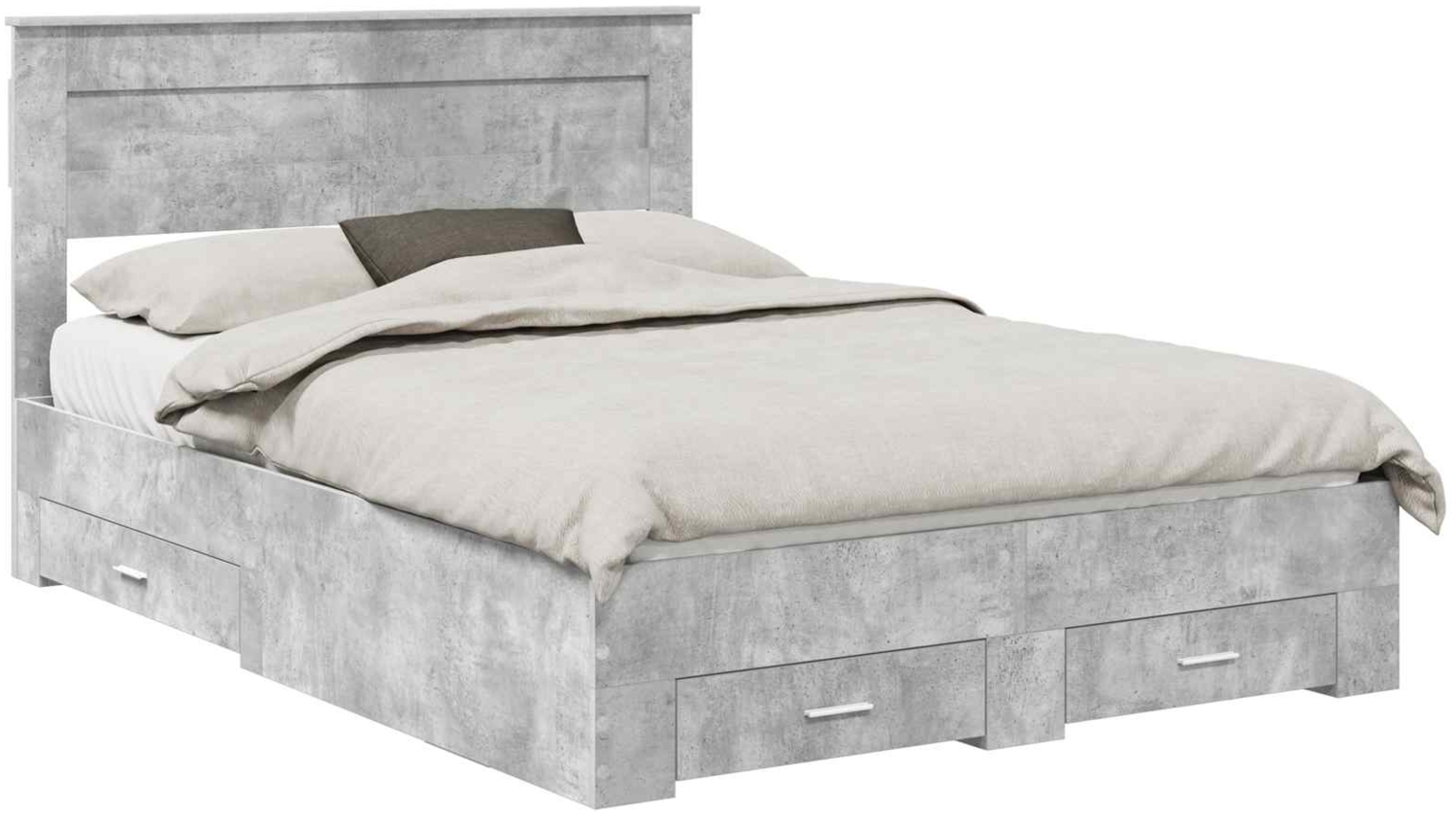 vidaXL Bettrahmen mit Schubladen mit Kopfteil Holzwerkstoff 3409982 Bild 1