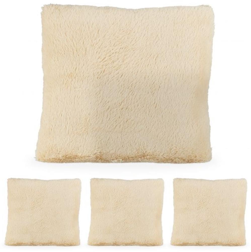 4 x flauschige Kissen creme 10040411 Bild 1