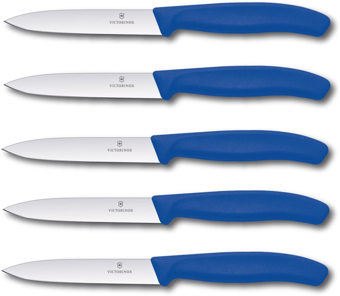 5 Stück Victorinox Swiss Classic Limited Edition Blau Gemüsemesser 10 cm Tomatenmesser Bild 1