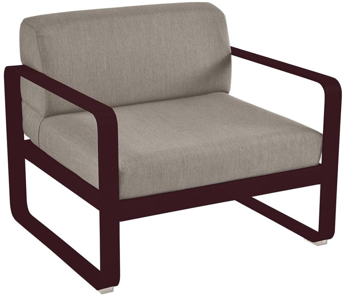 Bellevie Lounge-Sessel Outdoor B9 Schwarzkirsche B8 Taupegrau Bild 1