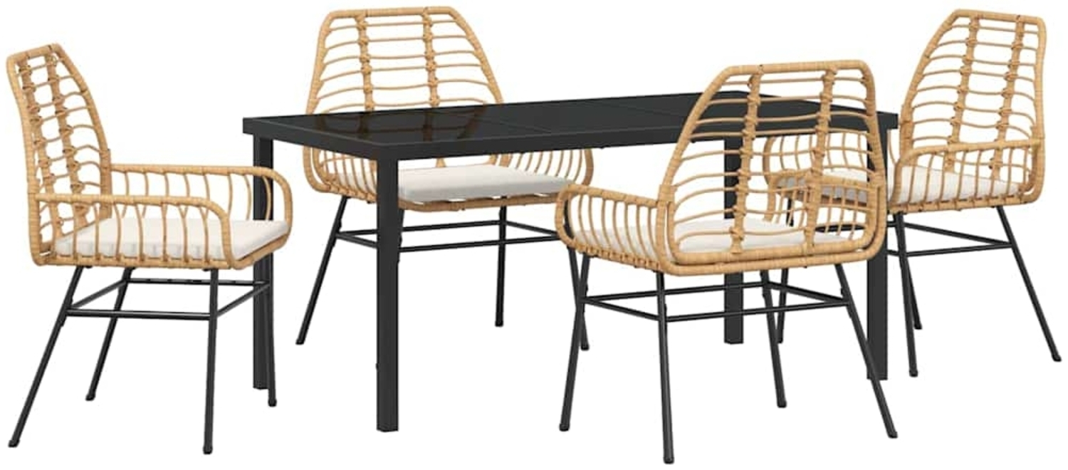 vidaXL Garten Essgruppe 5 pcs Braun Poly-Rattan 3380865 Bild 1