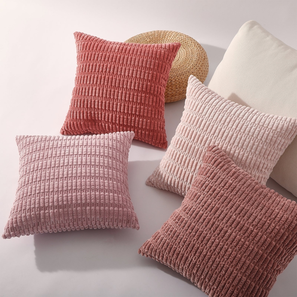 4er Set Kissenbezüge inklusive Füllkissen - Set Mosa Kissenbezug ( 50x50cm - rosa ) Bild 1