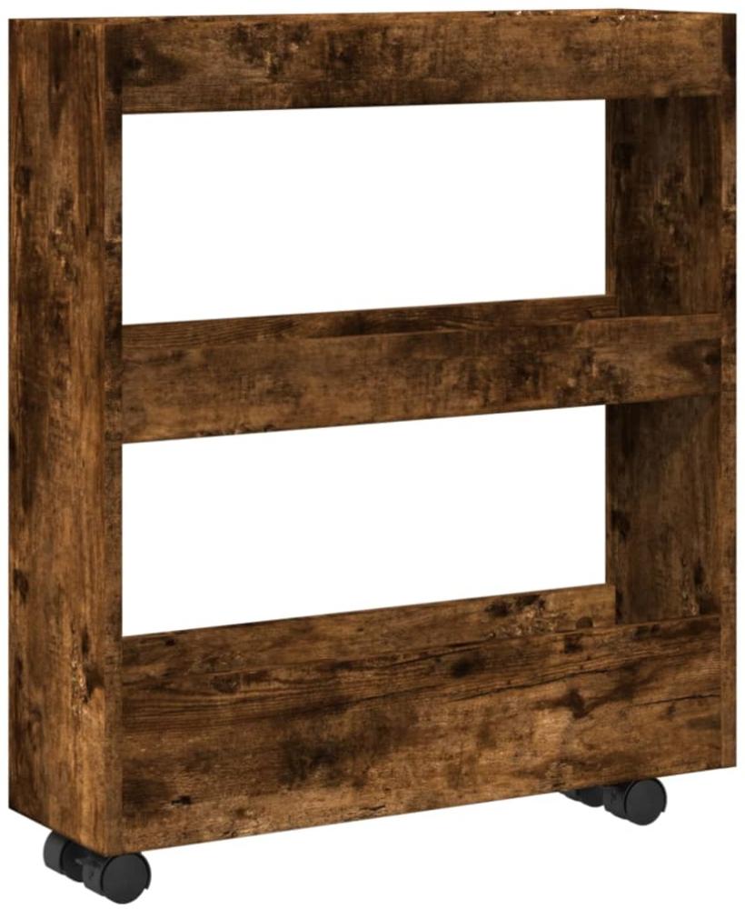 vidaXL Aufbewahrungswagen Schmal 3 Etagen Räuchereiche Holzwerkstoff 855245 Bild 1