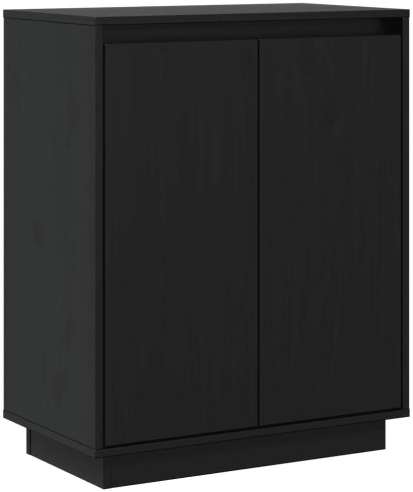 Sideboard Schwarz 60 x 34 x 75 cm Massivholz Kiefer [813349] Bild 1