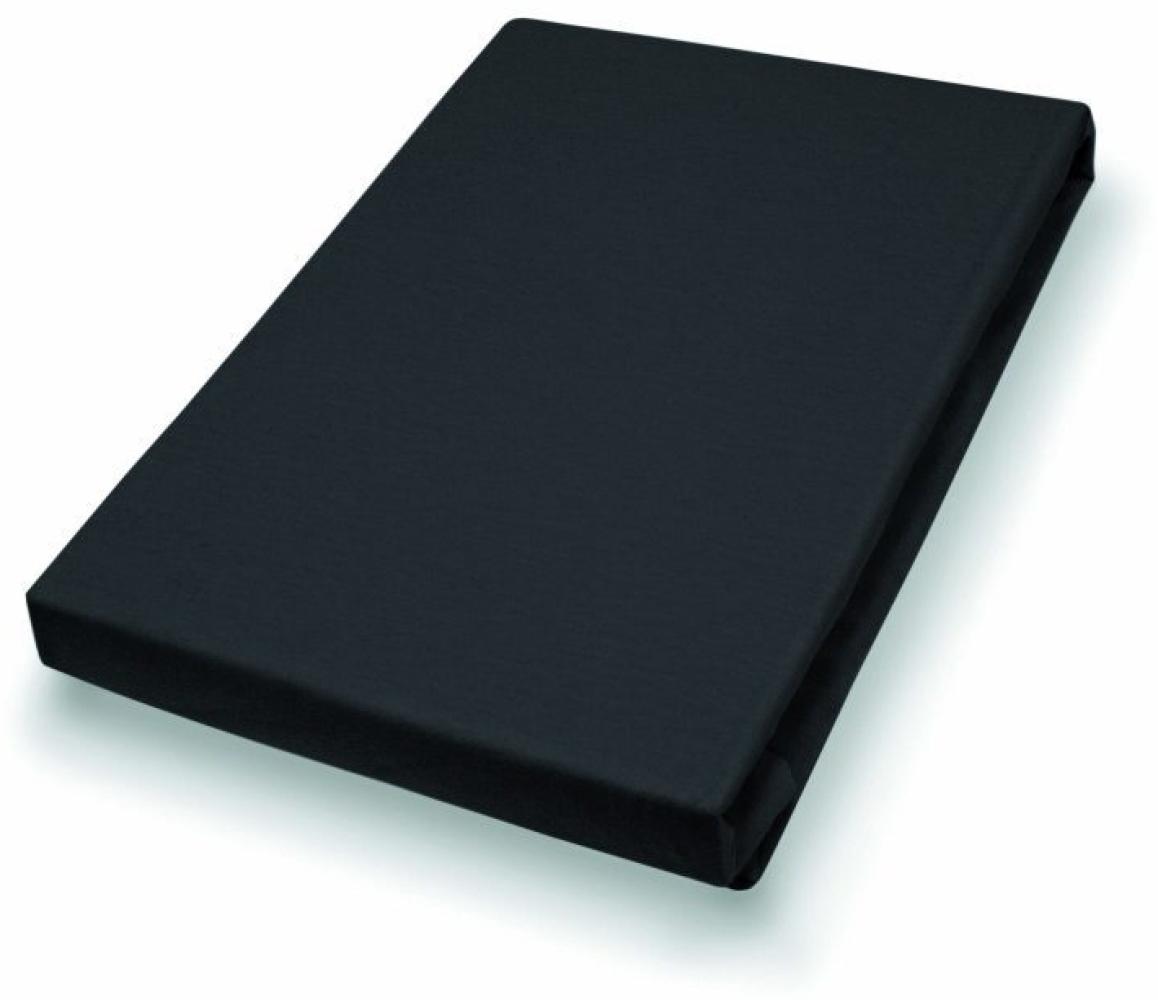 Hahn Haustextilien Jersey-Spannlaken Basic Größe 180-200x200 cm Farbe schwarz Bild 1