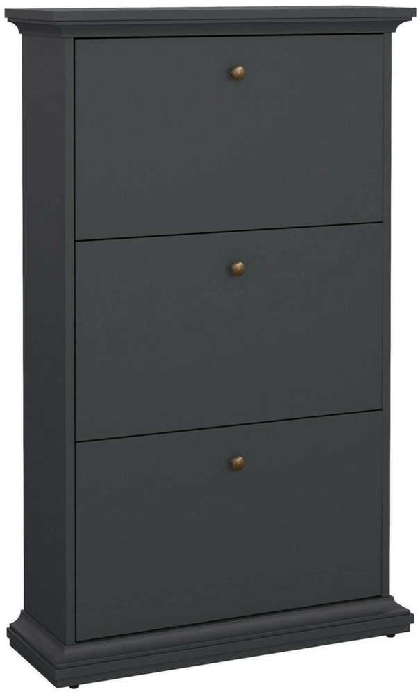 Dmora Schuhschrank Gaudenzia, Schuhregal, Mehrzweck-Eingangsgarderobe, Möbel für Schuhe, 78x27 h128 cm, Grau Bild 1