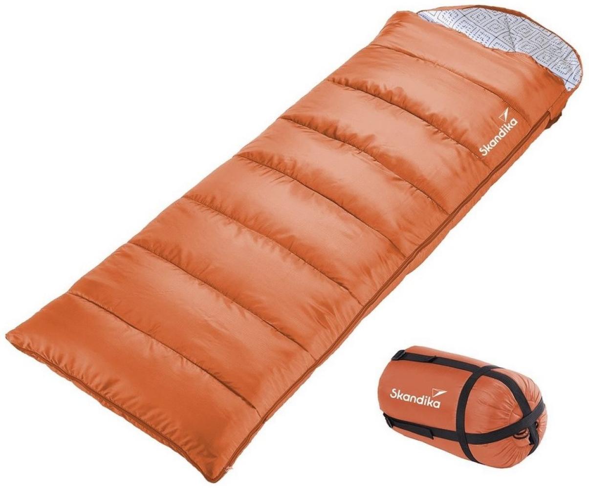 Skandika Schlafsack Iceland Cayenne Reißverschluss links, Deckenschlafsack für Erwachsene, koppelbar, 3-Jahreszeiten, bis -10° C, Packsack, Camping, Inn-/Outdoor Bild 1