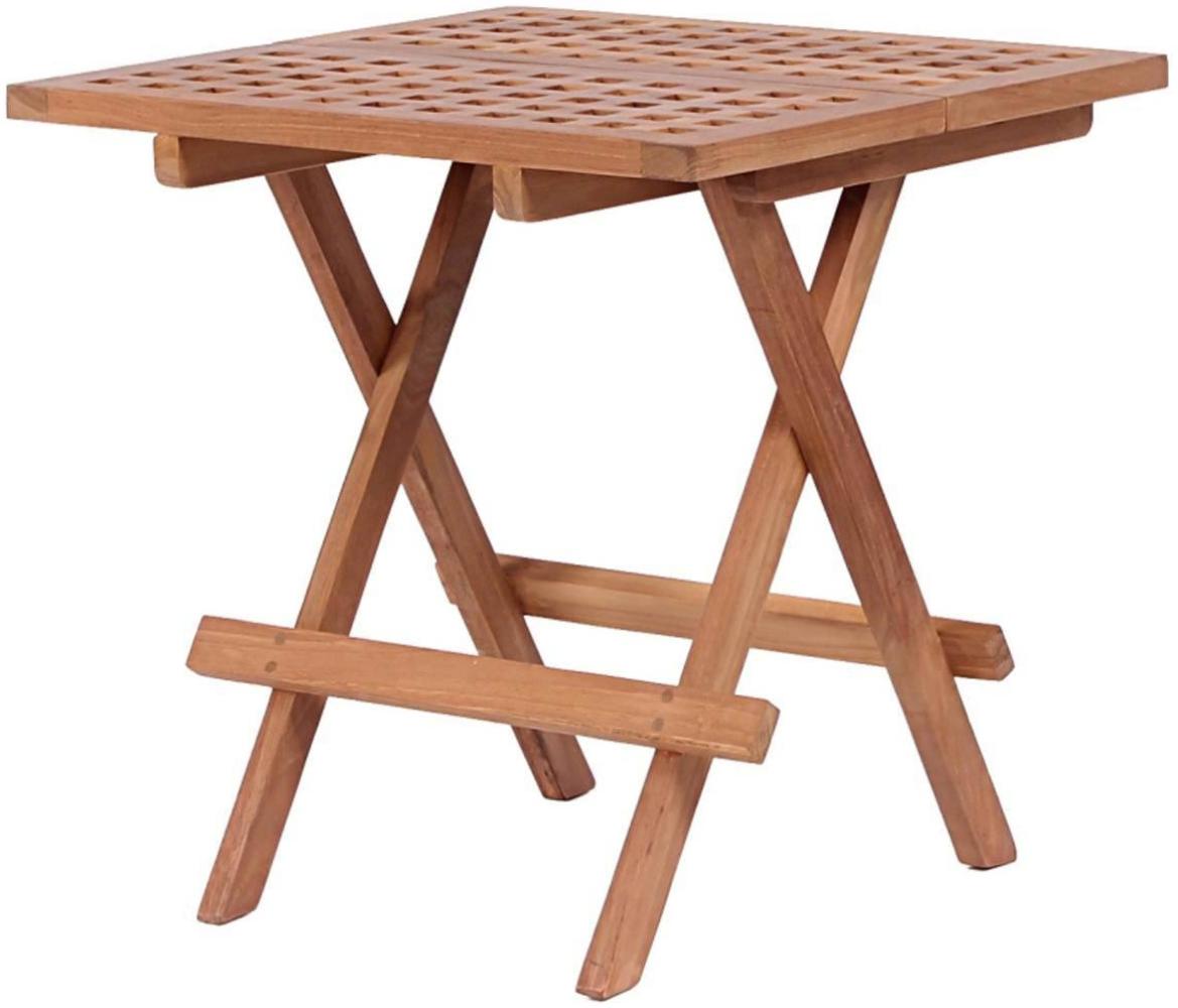 YOURSOL Beistelltisch Woodie, 50 x 50 cm, Teak, witterungsbeständig, zusammenklappbar, Gartentisch Bild 1