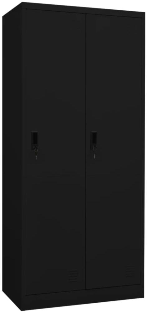 vidaXL Kleiderschrank, Stahl Schwarz, 80 x 50 x 180 cm Bild 1