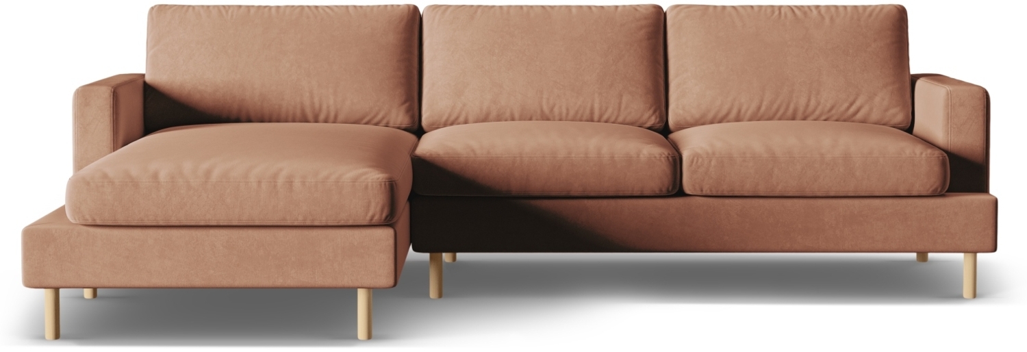 Micadoni Ecksofa Aliya 4-Sitzer Links Samt Honig Bild 1