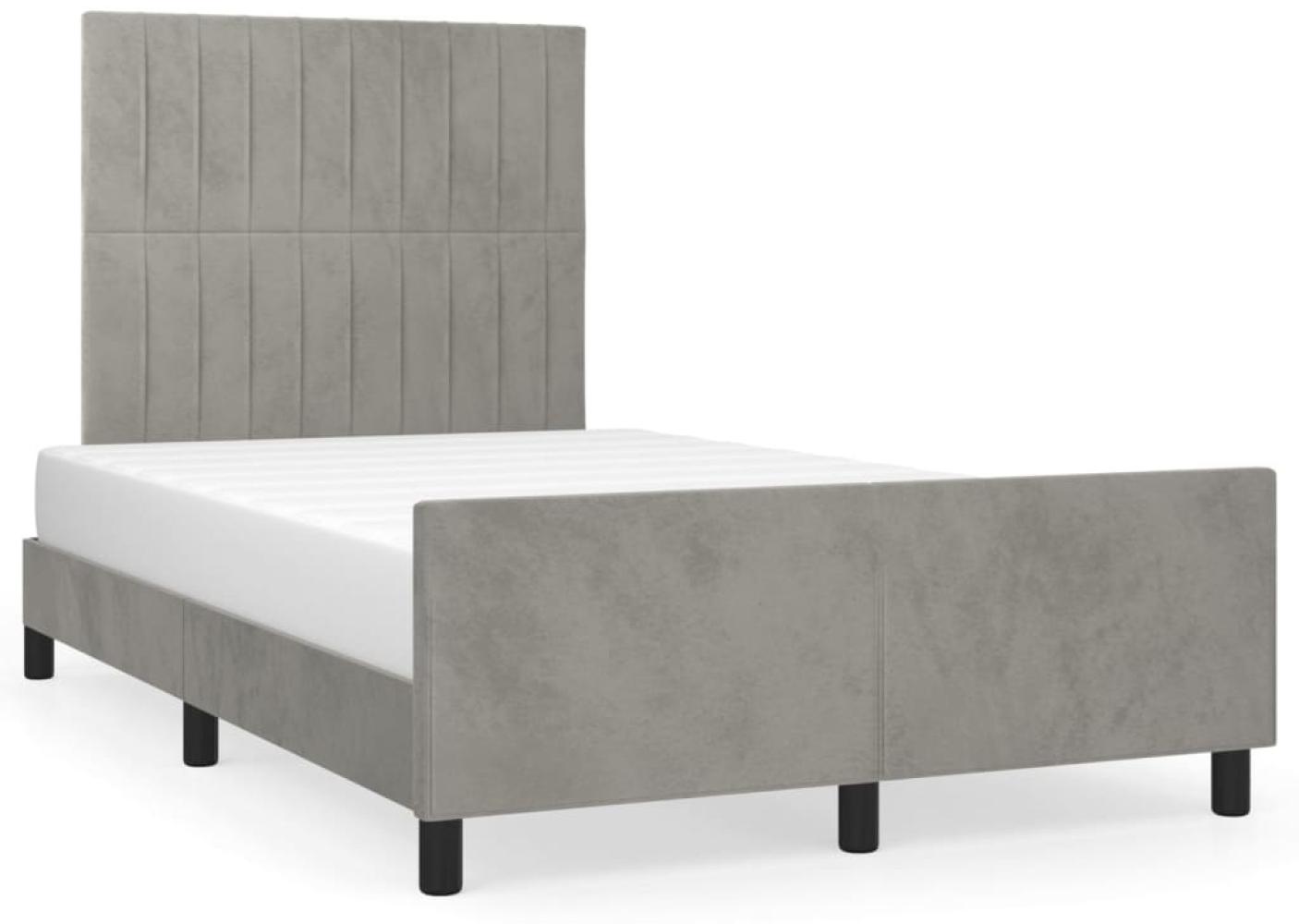 vidaXL Bettgestell mit Kopfteil Hellgrau 120x200 cm Samt [3125867] Bild 1