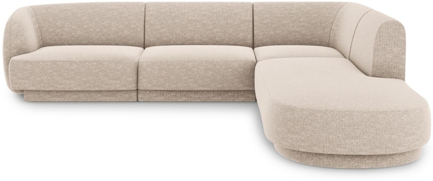 Micadoni 6-Sitzer Ecke rechts Sofa Miley | Beinfarbe Black Plastic, Beige, Chenille Bild 1