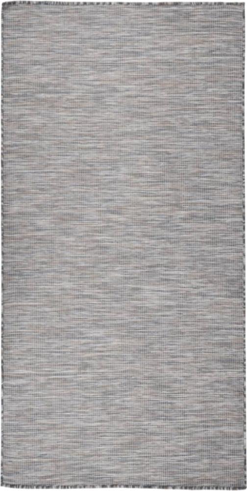 vidaXL Outdoor-Teppich Flachgewebe 100x200 cm Braun und Blau 340815 Bild 1