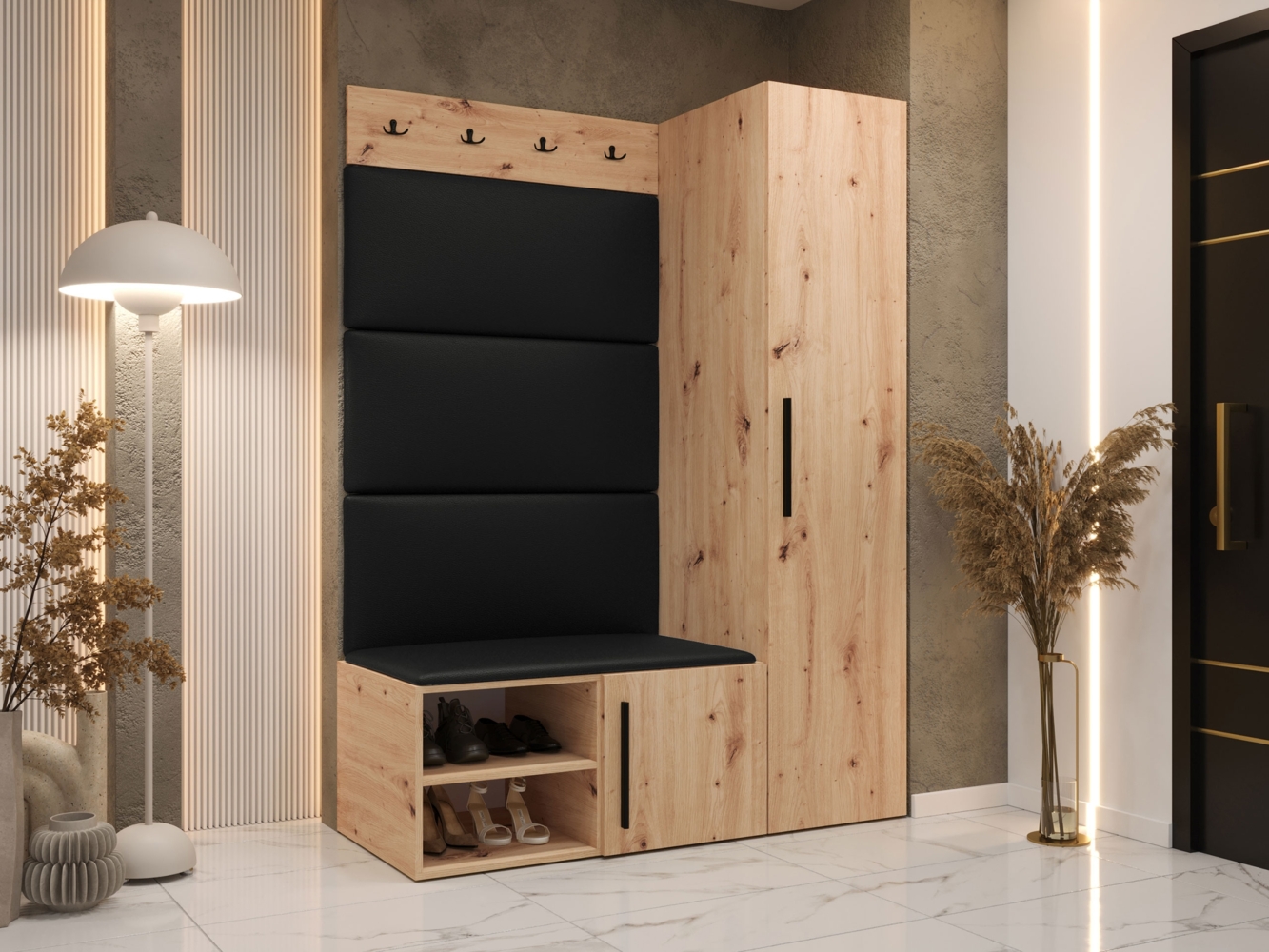 Garderoben-Set Mapreni II (Farbe: Artisan Eiche, Soft 011) Bild 1
