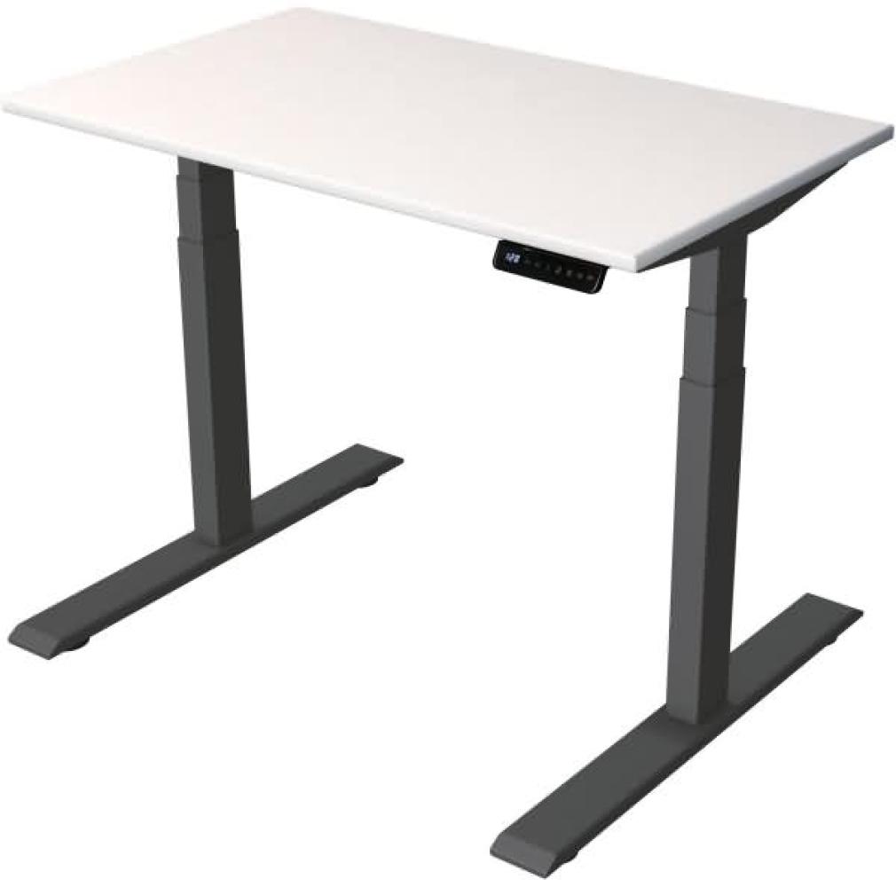 Kerkmann Schreibtisch Sitz- Stehtisch Smart office 100x60x63-12 cm Gestell Anthrazit Weiß Bild 1