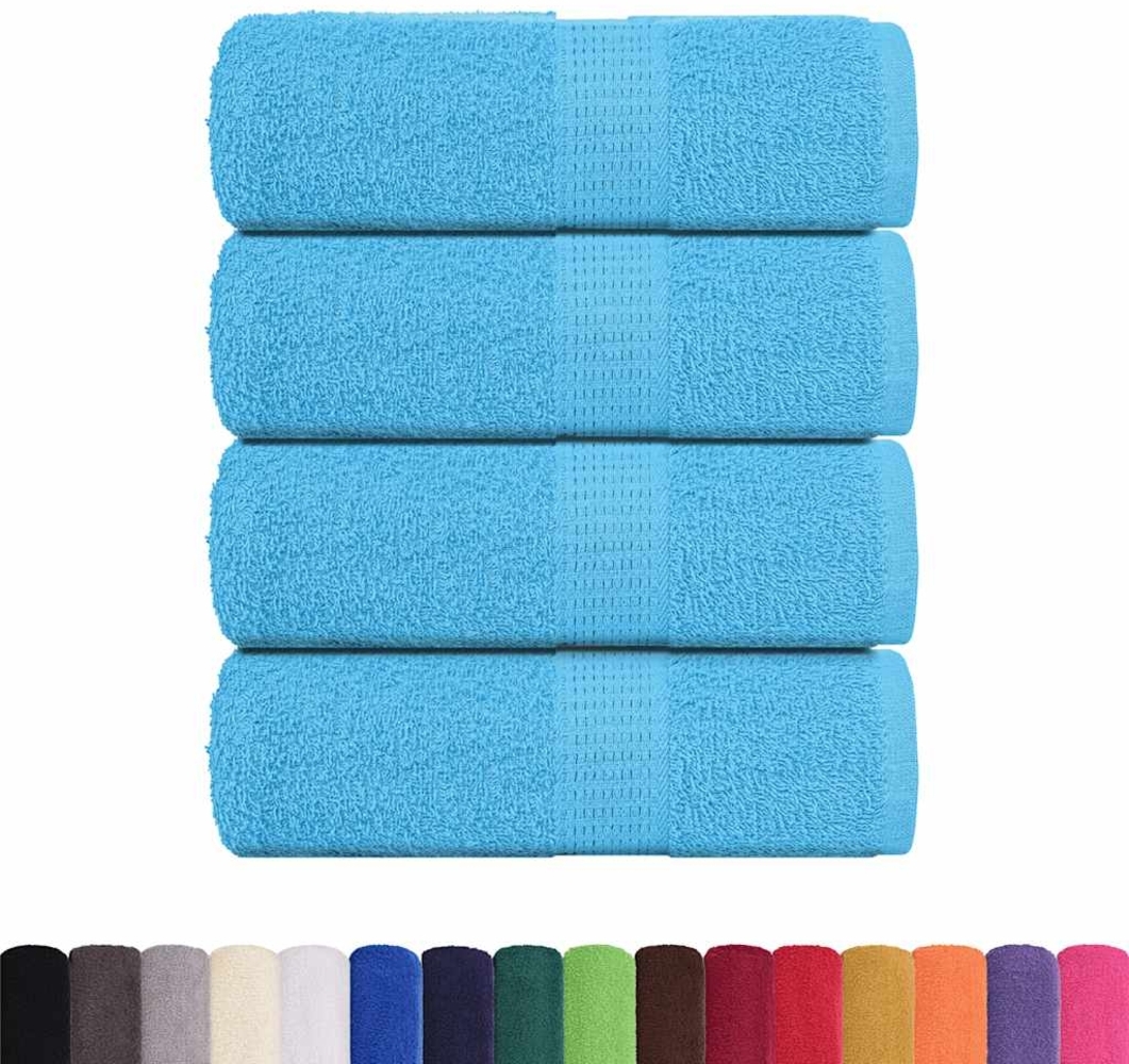 vidaXL Gästetücher 4 Stk. Türkis 30x50 cm 360 g/m² 100% Baumwolle 136972 Bild 1