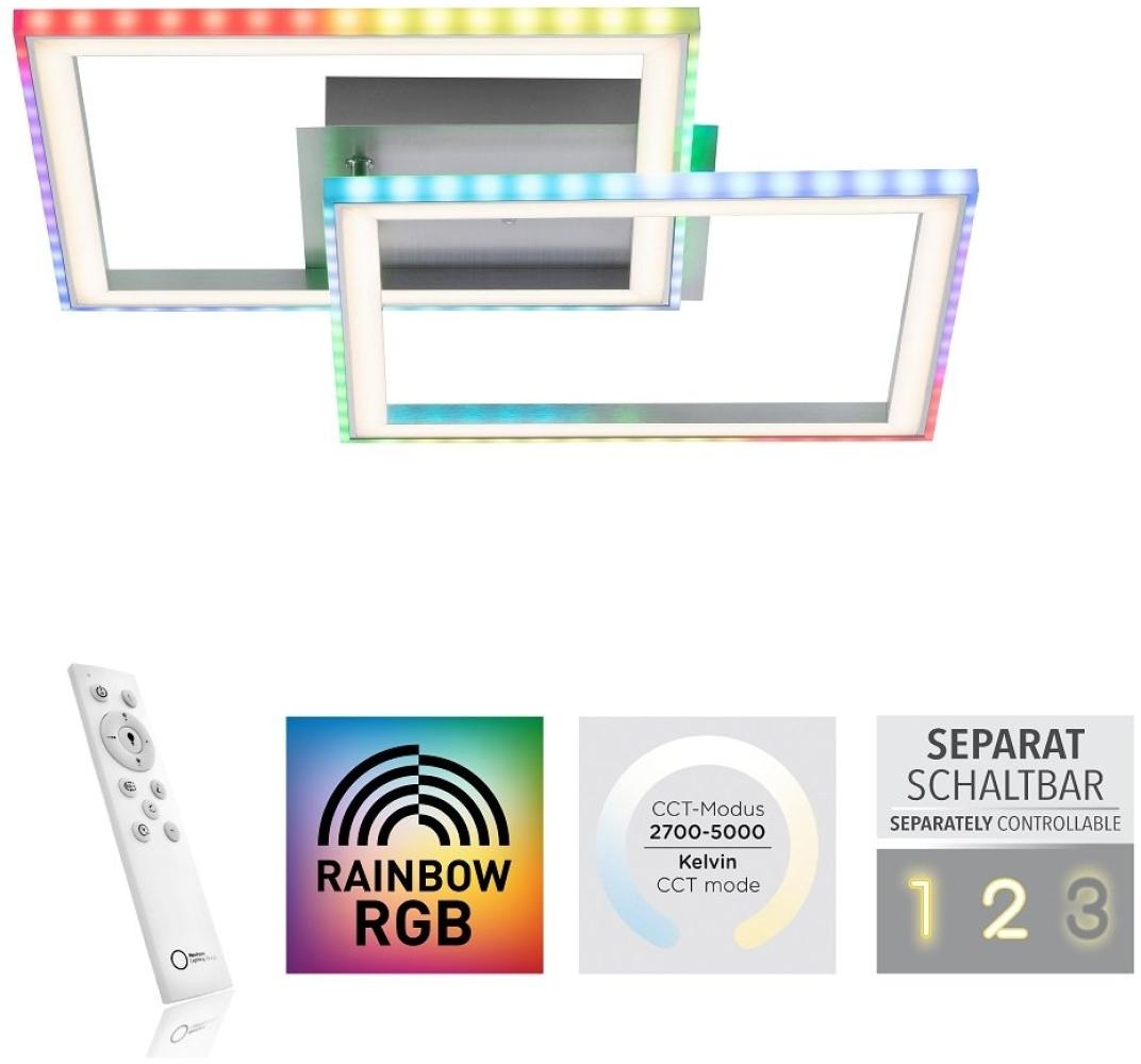 Leuchten Direkt 14634-55 FELIX60 LED Deckenleuchte RGBW 445x445mm silberfarben Bild 1