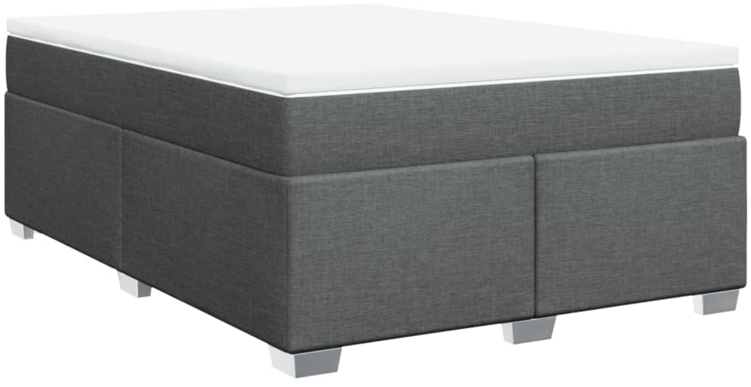 vidaXL Boxspringbett mit Matratze Dunkelgrau 140x200 cm Stoff 3285138 Bild 1
