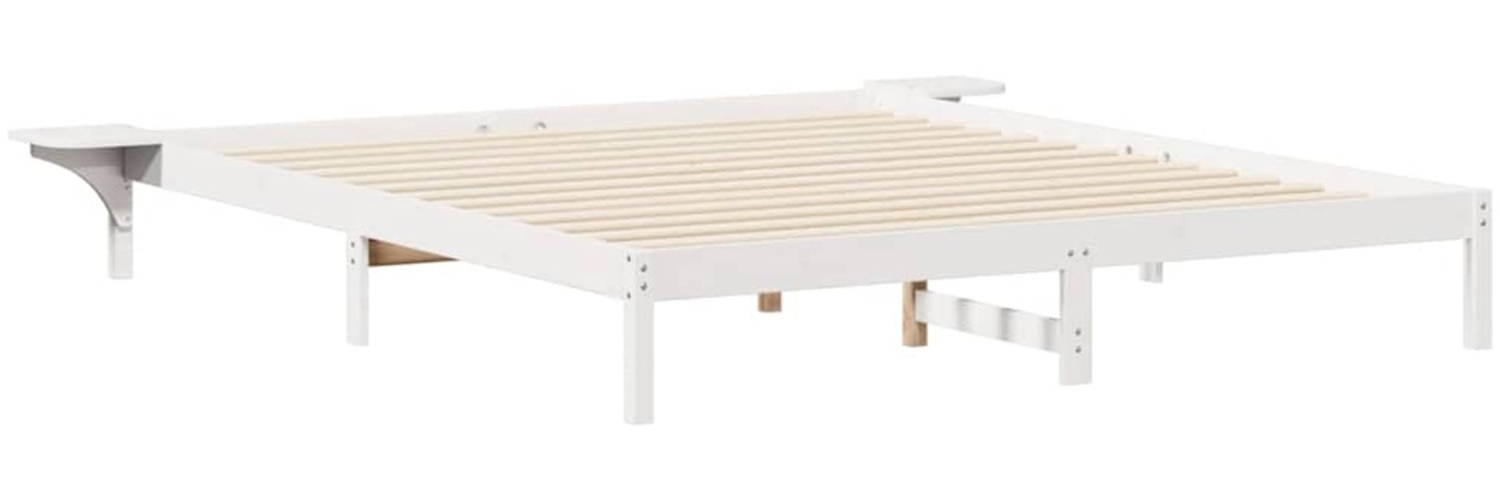 vidaXL Bettgestell mit Nachttischen Weiß 180 x 210 cm 873233 Bild 1