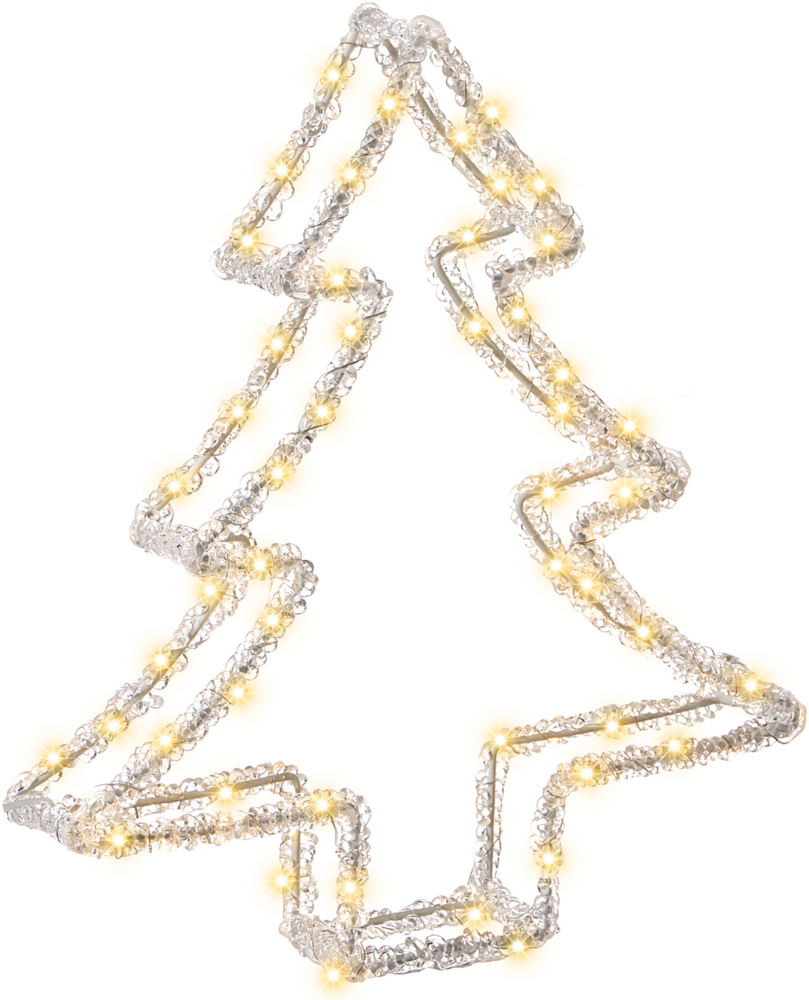 Gartendekoration LED OLBOAN Weihnachtsbaum 34 cm Weiß Bild 1