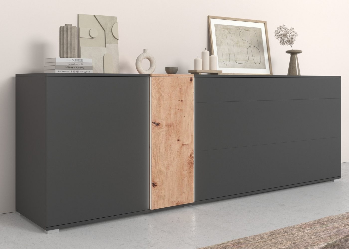 COTTA Sideboard Montana, Kommode, Breite 235 cm, inkl. LED-Beleuchtung und Push-To-Open Bild 1