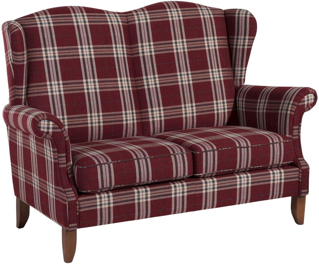 Sofa 2-Sitzer Katria Bezug Flachgewebe Buche nussbaum / rot 22859 Bild 1