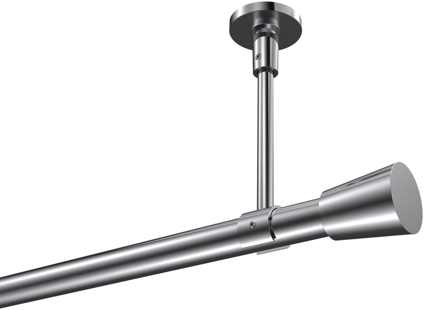 Gardinenstangen-Set Sonette Sitra 540 cm (geteilt in 3 x 180 cm), 1-läufig, 20 mm Ø Chrom Bild 1